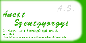 anett szentgyorgyi business card