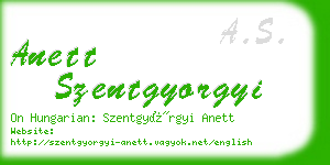 anett szentgyorgyi business card